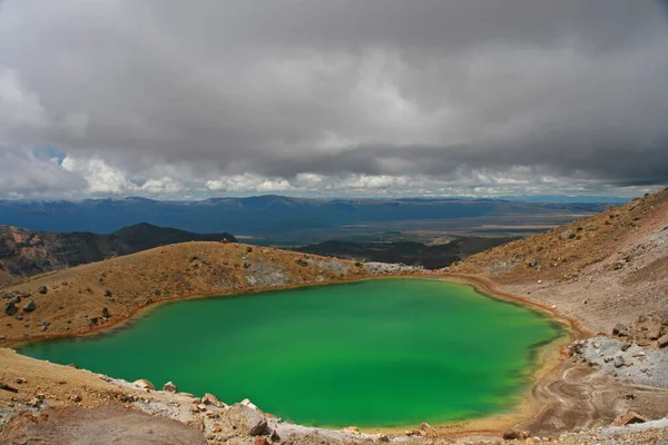 Jezioro Szmaragdowe Przeprawa Tongariro Nowa Zelandia — Zdjęcie stockowe