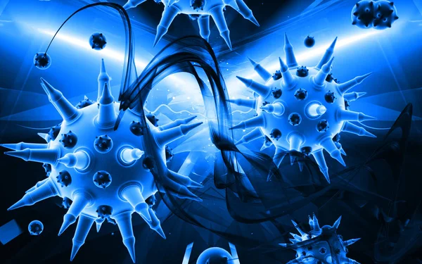 Digital Illustration Influensa Virus Färg Bakgrund — Stockfoto