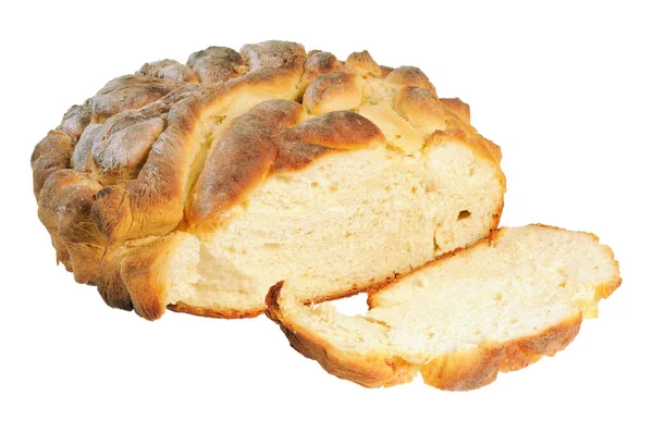 Domowy Chleb Chleb Białym Tle — Zdjęcie stockowe