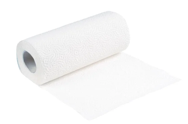 Een Papieren Handdoek Geïsoleerd Witte Achtergrond — Stockfoto
