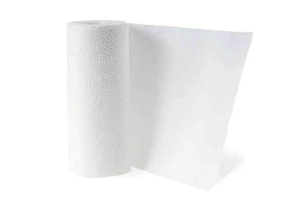 Een Papieren Handdoek Geïsoleerd Witte Achtergrond — Stockfoto