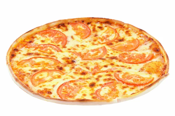 Vegetarian Pizza Cheese Tomatoes Isolated — Stock Photo, Image