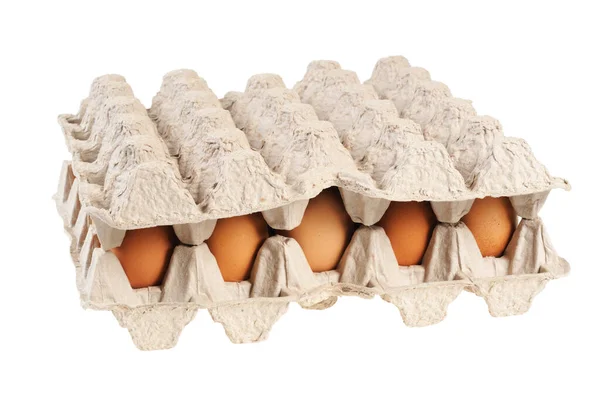 Jaja Opakowaniu Izolowanym Białym — Zdjęcie stockowe