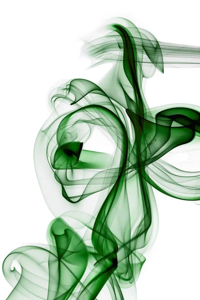 Zöld Füst Fehér Háttér — Stock Fotó