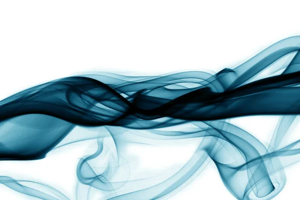 Turquoise Smoke White Background — Stock Photo, Image