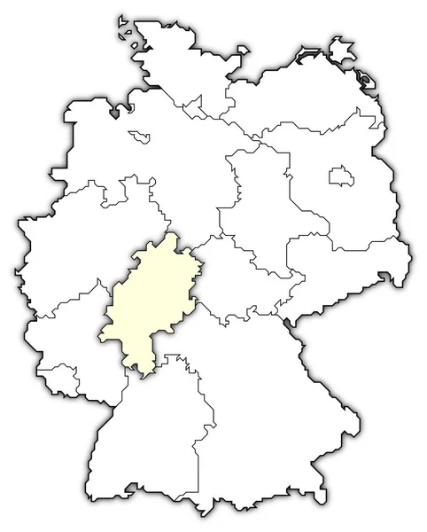 Mapa Político Alemania Con Los Varios Estados Donde Destaca Hesse —  Fotos de Stock