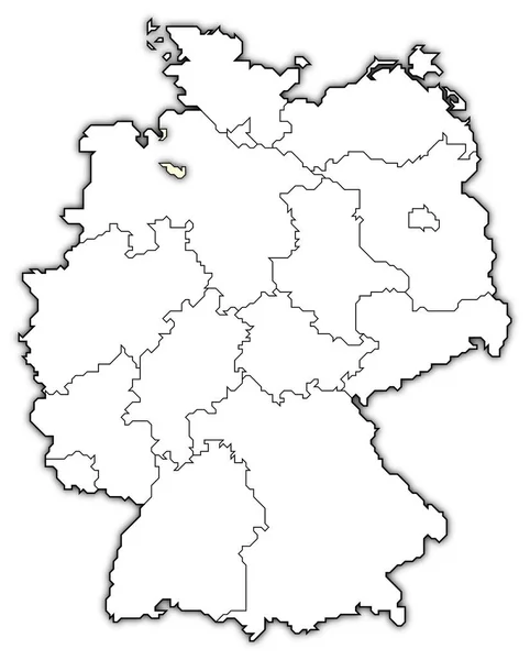 Mapa Político Alemanha Com Vários Estados Onde Bremen Destaque — Fotografia de Stock