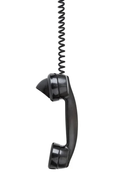 Velho Telefone Vintage Com Desgaste Pendurado Gancho Visão Lateral — Fotografia de Stock