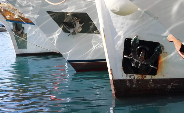 Boote Bogen Marina Mittelmeer Bug Detail Hafen — Stockfoto