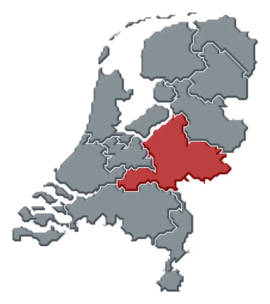 Politische Karte Der Niederlande Geographische Kartenillustration — Stockfoto