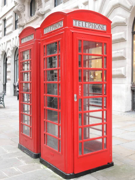 Caixa Telefone Vermelho Tradicional Londres Reino Unido — Fotografia de Stock