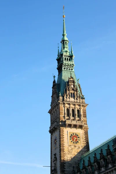 Stadhuis Toren Avondzon — Stockfoto