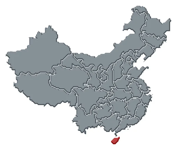 Political Map China Several Provinces Hainan Highlighted — Stock Photo, Image