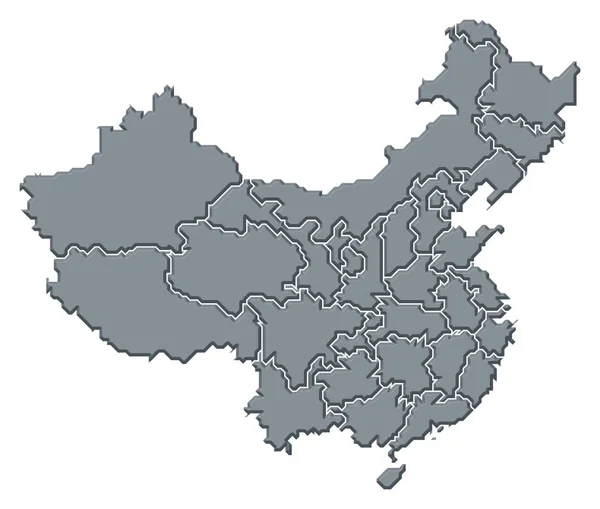 Politická Mapa Číny Několika Provinciemi — Stock fotografie