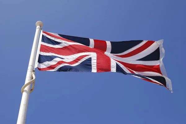 Bandera Unión Británica Conocida Como Union Jack Que Vuela Desde —  Fotos de Stock