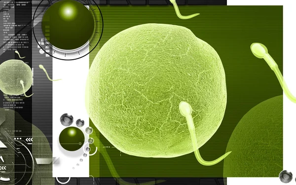 Digitális Hímivarsejtek Illusztrációja Színes Háttérrel — Stock Fotó