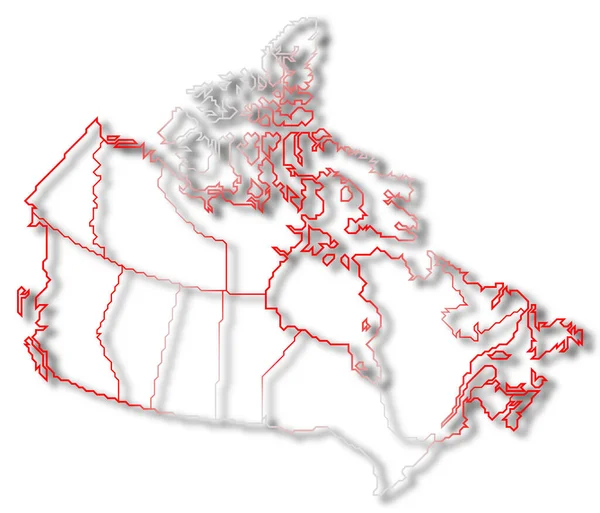 Mapa Político Canadá Con Las Varias Provincias Donde Destaca Isla —  Fotos de Stock