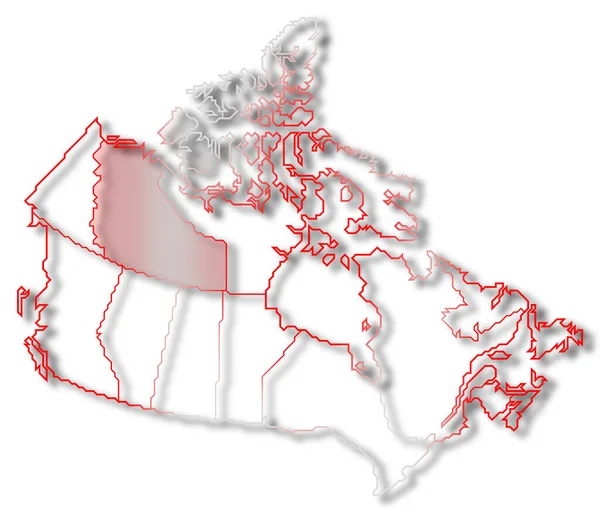 Mapa Político Canadá Con Las Varias Provincias Donde Destacan Los —  Fotos de Stock