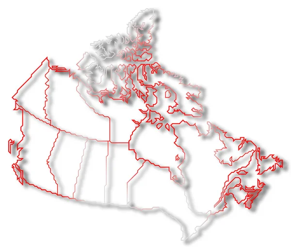 Mapa Político Canadá Con Las Varias Provincias Donde Destaca Nueva —  Fotos de Stock