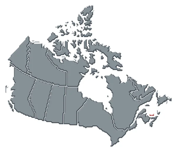 Carte Politique Canada Avec Les Provinces Île Prince Édouard Est — Photo