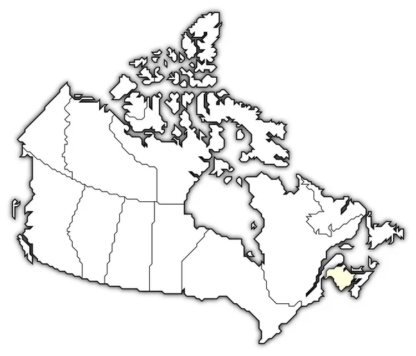 Mapa Político Canadá Con Las Varias Provincias Donde Destaca Nuevo — Foto de Stock
