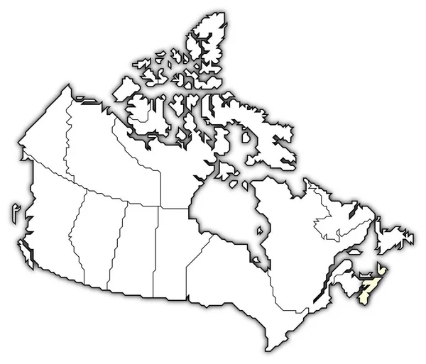 Mapa Político Canadá Con Las Varias Provincias Donde Destaca Nueva —  Fotos de Stock