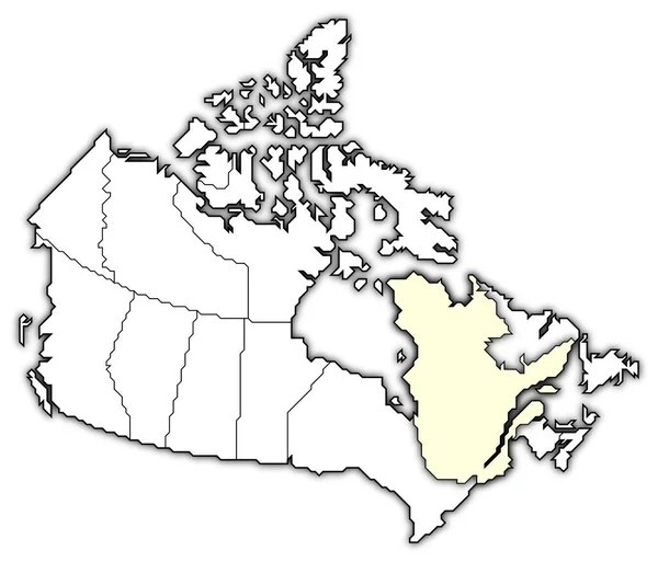 Mapa Político Canadá Con Las Varias Provincias Donde Destaca Quebec —  Fotos de Stock