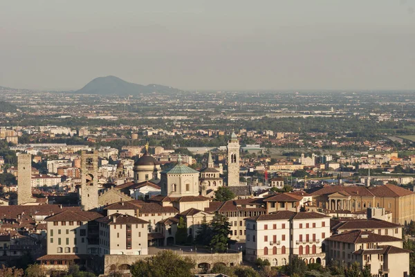 Centro Storico Bergamo Tront Sulla Pianura Padana — Foto Stock