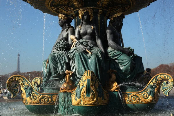 Fontaine Des Mers Place Concorde Paris — Fotografia de Stock