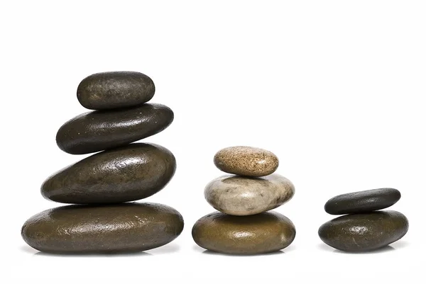 Findlinge Zen Gleichgewicht Vor Weißem Hintergrund — Stockfoto