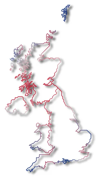 Mapa Político Reino Unido Com Vários Países — Fotografia de Stock