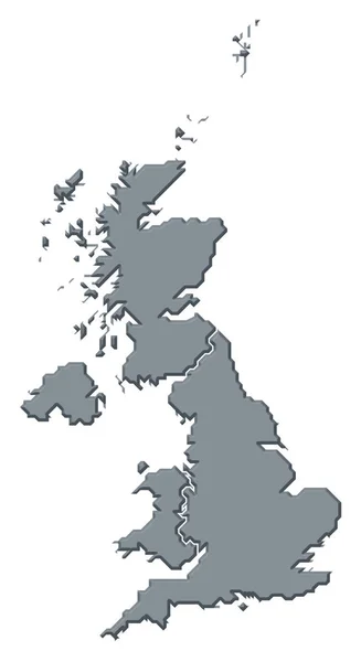 Politisk Karta Över Förenade Kungariket Med Flera Länder — Stockfoto