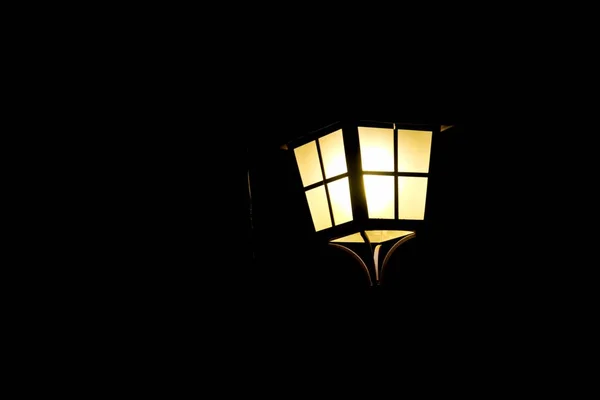 Gammal Stil Lampa Gata Natten — Stockfoto