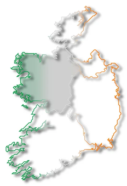 Írország Politikai Térképe Azzal Számos Tartománnyal Ahol Connacht Van Kiemelve — Stock Fotó