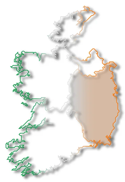 Mappa Politica Dell Irlanda Con Diverse Province Cui Evidenziato Leinster — Foto Stock
