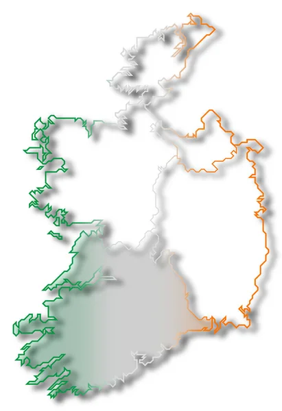 Mappa Politica Dell Irlanda Con Diverse Province Cui Viene Evidenziato — Foto Stock