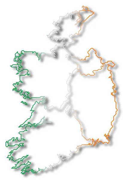 Mappa Politica Dell Irlanda Con Varie Province — Foto Stock