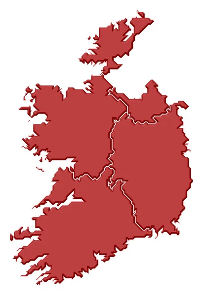 Mappa Politica Dell Irlanda Con Varie Province — Foto Stock