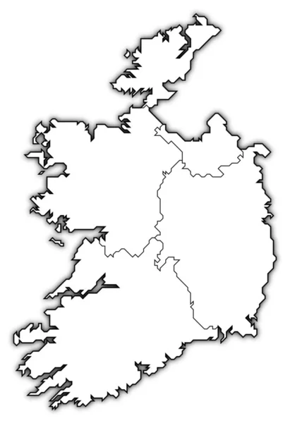 Carte Politique Irlande Avec Les Différentes Provinces — Photo