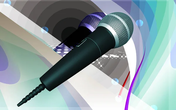 Cyfrowa Ilustracja Mikrofonu Tle Kolorowym — Zdjęcie stockowe