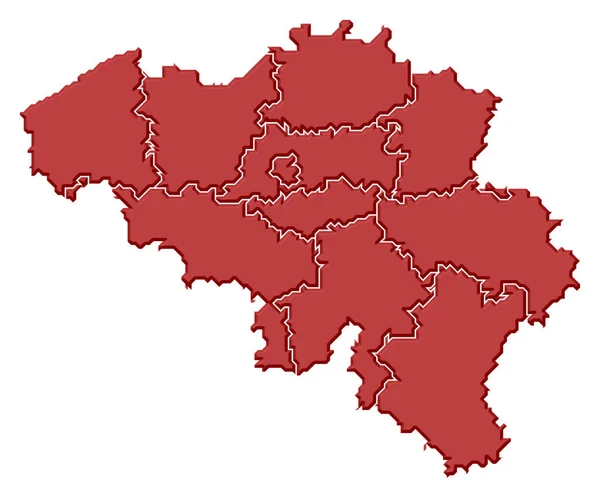 Политическая Карта Бельгии Несколькими Государствами — стоковое фото