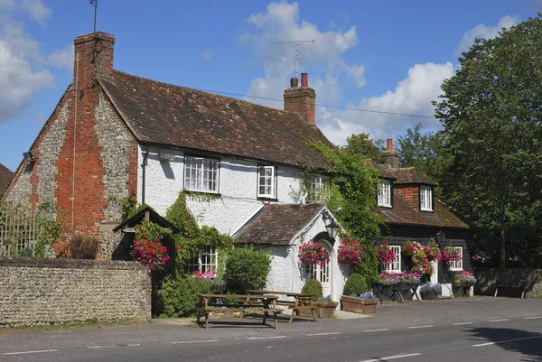 Casa Pública Rural Inglesa Típica George Inn Terreno Perto Chichester — Fotografia de Stock