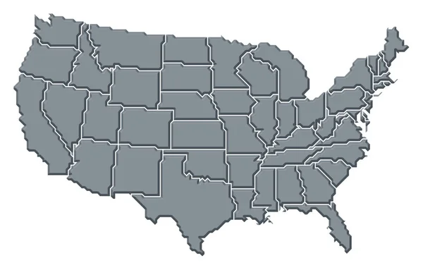 Politische Landkarte Der Vereinigten Staaten Mit Den Einzelnen Bundesstaaten — Stockfoto