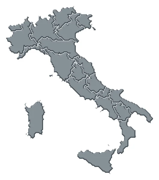 Mappa Politica Dell Italia Con Varie Regioni — Foto Stock