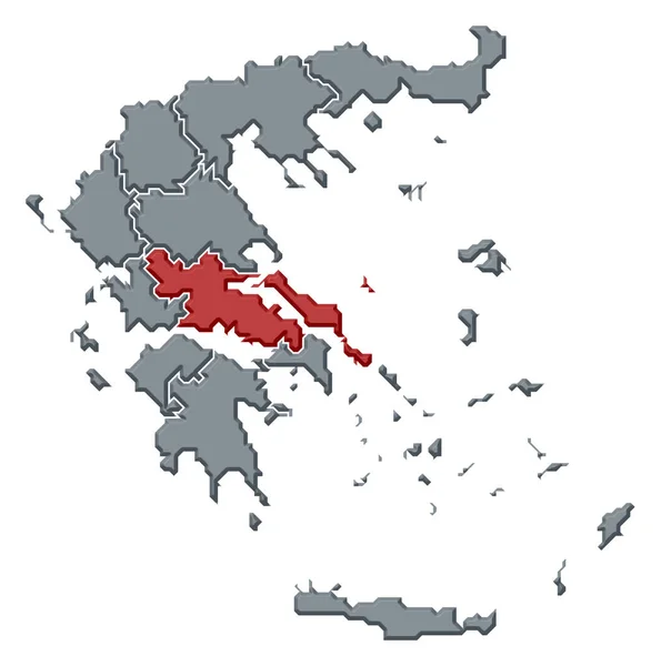 Mappa Politica Della Grecia Con Diversi Stati Cui Evidenziata Grecia — Foto Stock