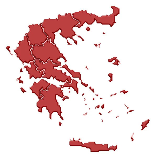 Politická Mapa Řecka Několika Státy — Stock fotografie