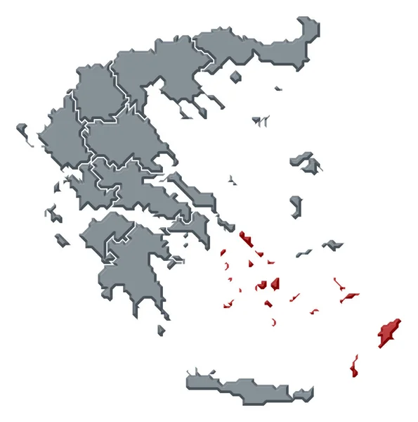 Güney Ege Nin Vurgulandığı Çok Sayıda Devletin Yer Aldığı Yunanistan — Stok fotoğraf