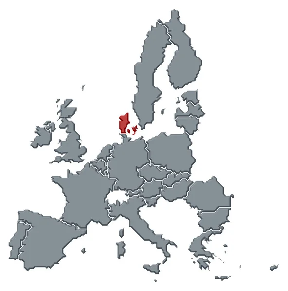 Mapa Político Unión Europea Con Los Diversos Estados Los Que — Foto de Stock