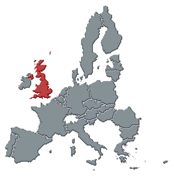 Mappa Politica Dell Unione Europea Con Vari Stati Cui Evidenziato — Foto Stock