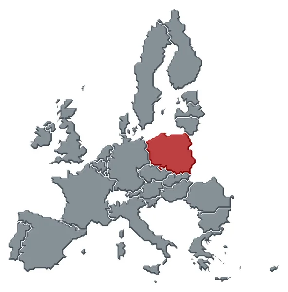 Mappa Politica Dell Unione Europea Con Vari Stati Cui Evidenziata — Foto Stock